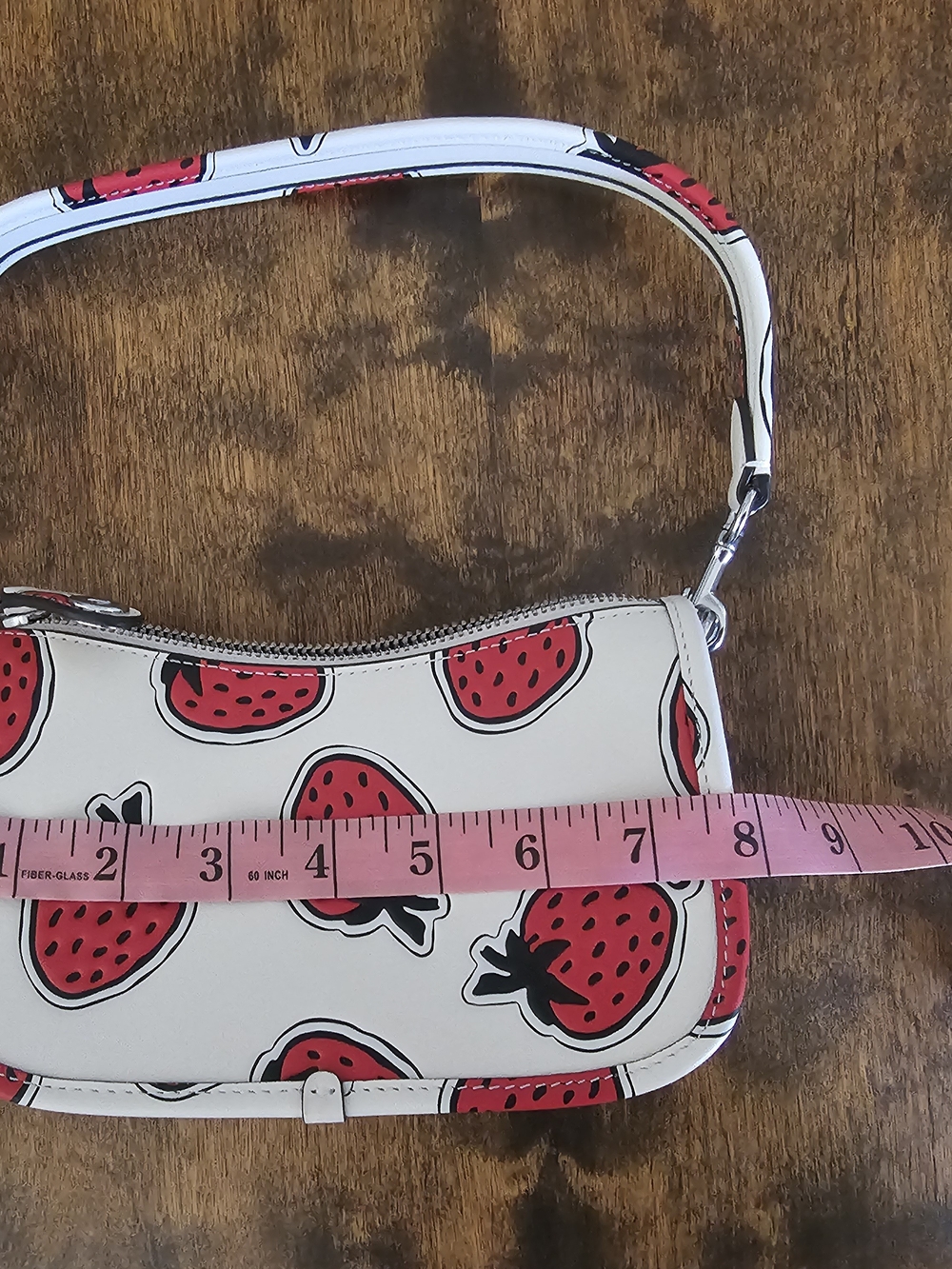 Coach Strawberry Print Cream Mini Shoulder Bag - Picture 3 of 5